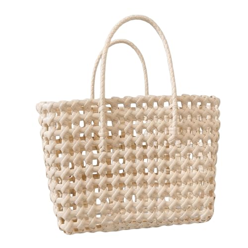 APLVFFZH Gewebte Handtasche, Tragbare, Ausgehöhlte Reisetasche für Urlaub, Shopping, Dating von APLVFFZH