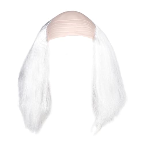 APLVFFZH Glatzenkappe Perücke Glatzenbildung Verrückte Wissenschaftler Perücke Kostümzubehör Halloween Cosplay für Anime, Weiß von APLVFFZH