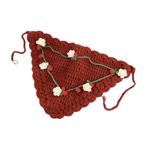 APLVFFZH Häkeln Sie Bandana Schal Hohl handgemachte gestrickte Krawatte Bcak Haarband, Rot von APLVFFZH