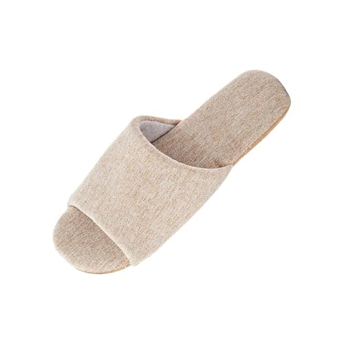 APLVFFZH Hausschuhe mit weicher Sohle, leicht, für Holzböden, geräuschlose Schlupfschuhe für Erwachsene, rutschfeste, geräuschlose Hausschuhe, Beige 38 39 von APLVFFZH