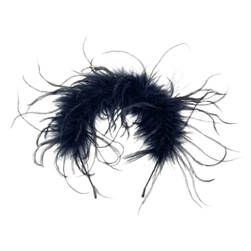 APLVFFZH Luxuriöses Feder Haarband für Elegante Damen, Festlicher Kopfschmuck, Schwarz von APLVFFZH