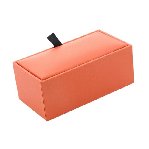 APLVFFZH Manschettenknöpfe Geschenke Box Cufflinks Box Cufflink Display Box Juwely Display Hülle für Männer Reisen, Orange von APLVFFZH