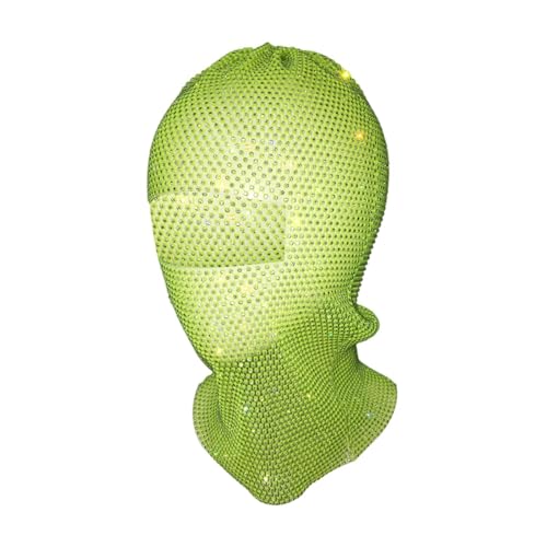 APLVFFZH Masquerade Mesh Maske Damen -Strasshaube für Bühnenperformance -Cosplay, GrÜn von APLVFFZH