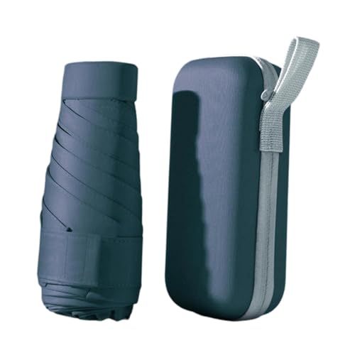 APLVFFZH Mini-Reise-Regenschirm, faltbar, für Klettern, Outdoor-Spaziergänge, Dunkelblau von APLVFFZH