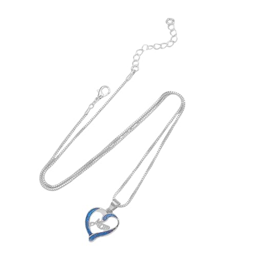 APLVFFZH Muttertags-Halskette, Damen-Halskette, Herz-Anhänger-Halskette für Sie, Schmuckkette für Hochzeiten, Silberfarbe von APLVFFZH