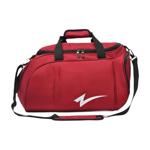 APLVFFZH Sporttasche Trainingstasche Reisetasche Schultertasche Wochenendtasche mit Abnehmbarem Gurt Und Nass Trocken Trennung für Basketballtraining Und F, Rot von APLVFFZH