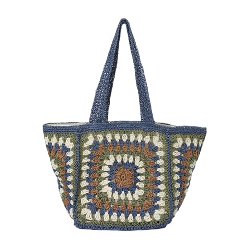 APLVFFZH Strandtasche Große Papierschnur Mode Handtasche Urlaub am, Blau von APLVFFZH