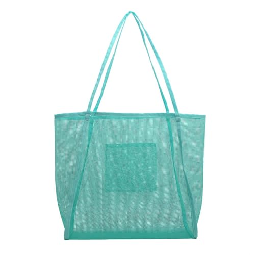 APLVFFZH Strandtasche Netztasche Schultertasche Einkaufstasche Als Große Badetasche Aus Leichtem Netzstoff Faltbar Und Waschbar für Damen Zum Strand Und, GrÜn von APLVFFZH