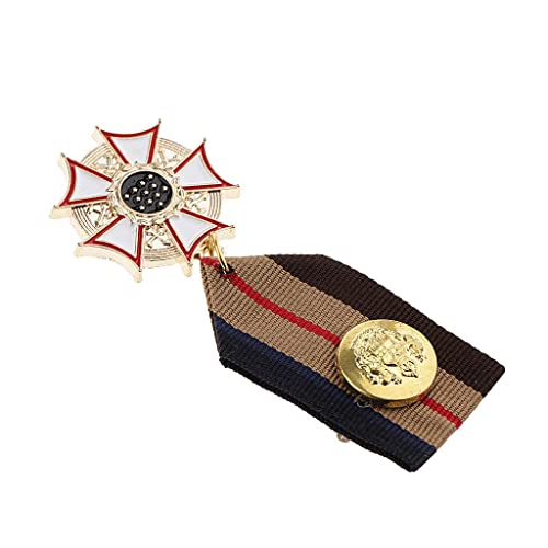 APLVFFZH Striped Fabric Medal Badge Tie Brooch Fancy Dress Costume Cosplay Uniform Corsage Jewelry von APLVFFZH