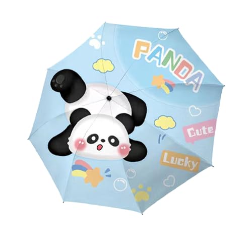 APLVFFZH Taschenschirm, wasserabweisend, 4-Fach faltbar, stabil, für Damen, tragbarer Regenschirm, Süßer Panda von APLVFFZH