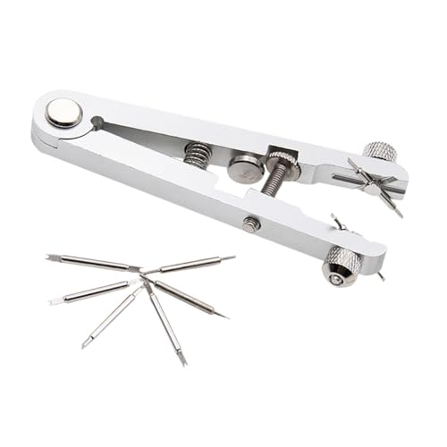APLVFFZH Uhrenfederstegzange, Uhrenreparaturwerkzeug, Uhrmacherreparatur, robuste Männer, Frauen, Erwachsene, Federstegpinzettenwerkzeug mit Spitzenstiften, 6 Spitzennadeln von APLVFFZH