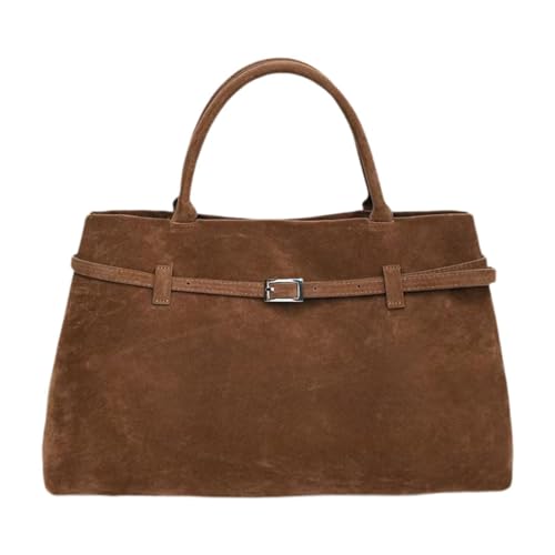 APLVFFZH Wildleder -Einkaufstasche für Frauen Trendy Großer lässiges Wildleder Geldbeutel für Party Reiseschule, Braun von APLVFFZH