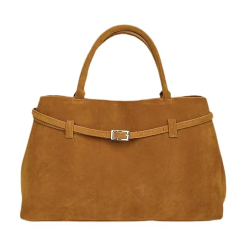 APLVFFZH Wildleder -Einkaufstasche für Frauen Trendy Großer lässiges Wildleder Geldbeutel für Party Reiseschule, Ginger von APLVFFZH