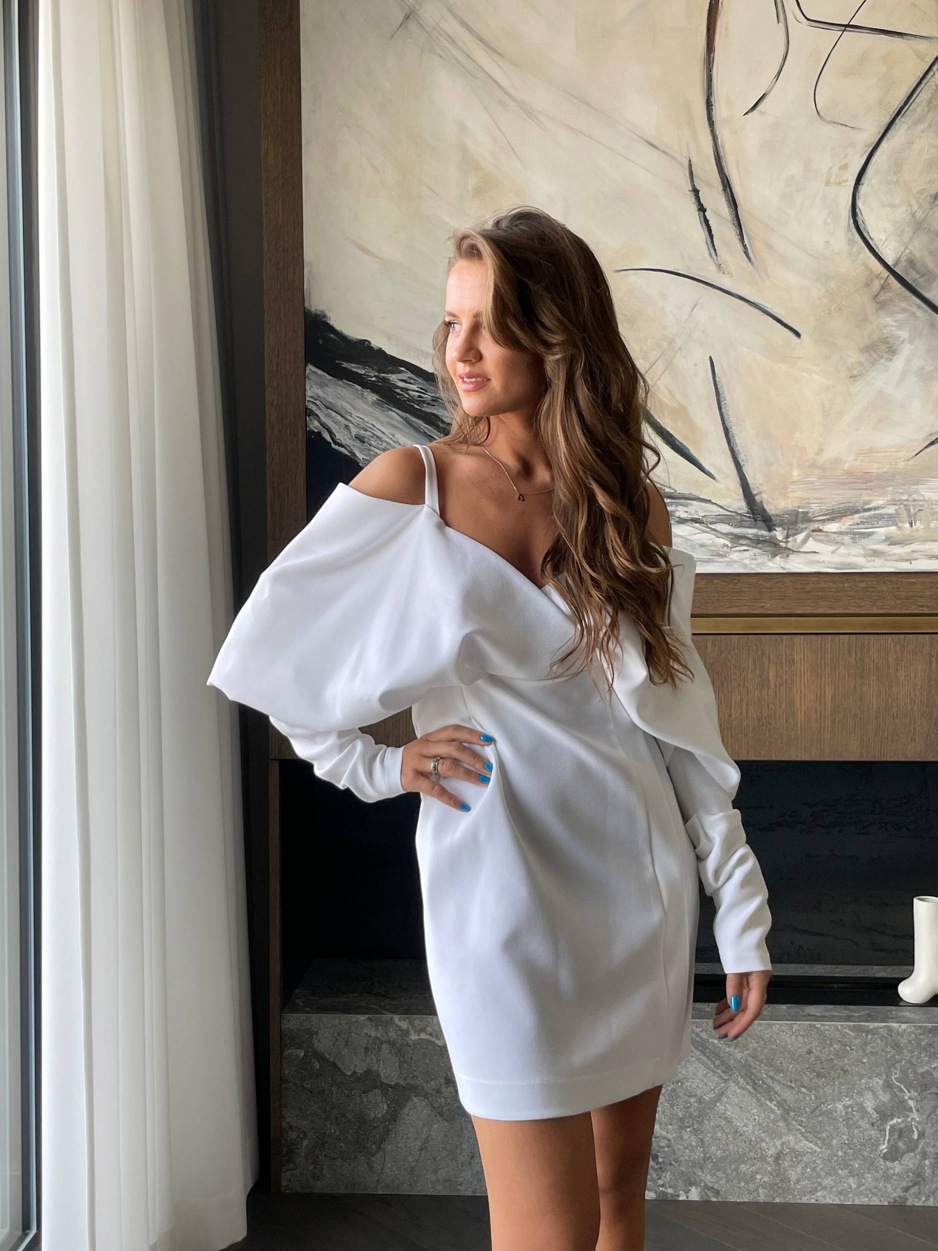 Kurzes Weißes Kleid, Kurzes Hochzeitskleid, Cocktailkleid, Schlichtes Brautkleid, A-Linie Xs - L von APLineStore