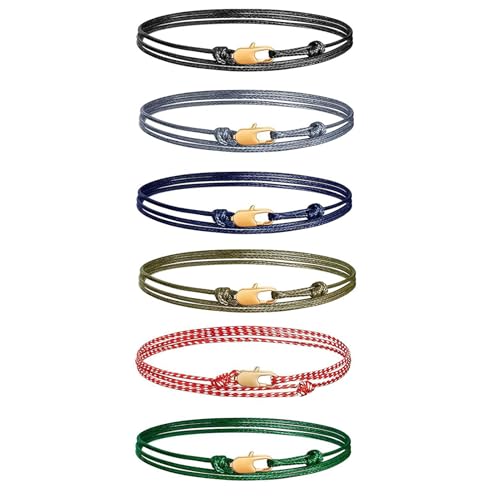 APMGONT Surfer Armband Set,6 Stück Boho Surfer Armbänder,Wickelarmband Damen,Stoff-Armband, Wasserfest & Verstellbar - Freundschaftsarmbänder Mädchen (setzen 2) von APMGONT