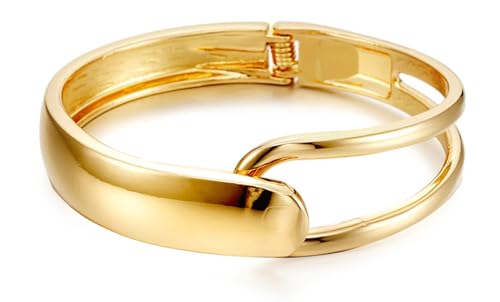 APMGONT Vergoldete Armband Armbänder Damen Offene Boho Chunky Gold Bangle Cuff Gold Manschettenknöpfe Armreif Smooth Skeleton Bangle Weihnachtsgeschenke für Frauen Mädchen (Style A) von APMGONT