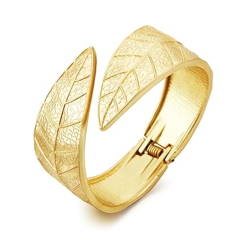 APMGONT Vergoldete Armband Armbänder Damen Offene Boho Chunky Gold Bangle Cuff Gold Manschettenknöpfe Armreif Smooth Skeleton Bangle Weihnachtsgeschenke für Frauen Mädchen (Style B) von APMGONT