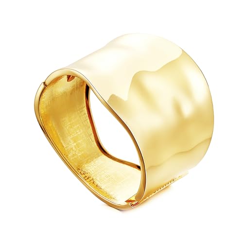 APMGONT Vergoldete Armband Armbänder Damen Offene Boho Chunky Gold Bangle Cuff Gold Manschettenknöpfe Armreif Smooth Skeleton Bangle Weihnachtsgeschenke für Frauen Mädchen (Style E) von APMGONT