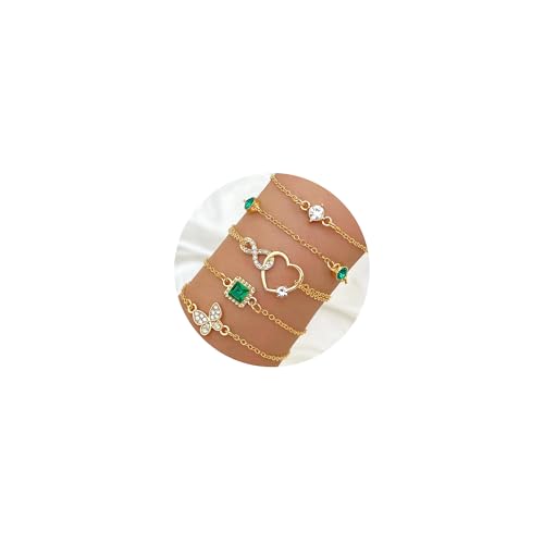 APMGONT Verstellbares Schmuckarmband Set, Frauen Gold Silber Armband Set, Armband Set Vergoldet, Verstellbares Stapelbares Armbänder Set Für Damen Mädchen (C) von APMGONT