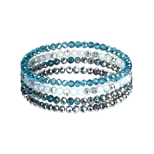 APMGONT Damen Kristall Perlen Armband, Mehrschichtiges Steine Armband, Damen Kristall Perlen Armbänder, Boho Modeschmuck, Paar/Freundschafts/Freundin/Partner Armbänder (7) von APMGONT