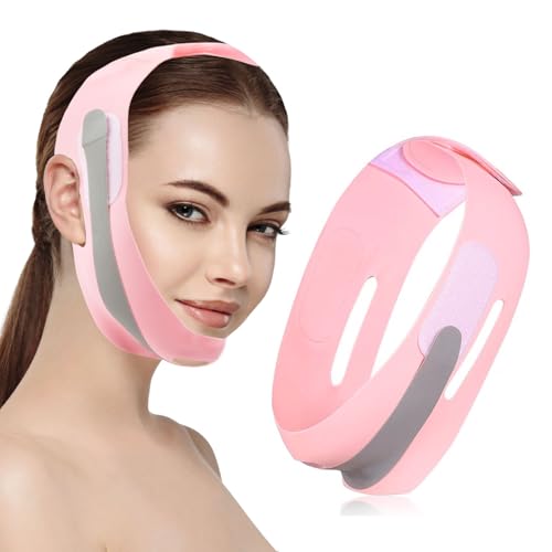 APOMOONS Double Chin Reducer Reusable V Line Face Lifting Mask Chin Strap Adjustable Face V-Line Mask V Shaped Slimmer Tape Breathable Strap for Women Sleeping von APOMOONS