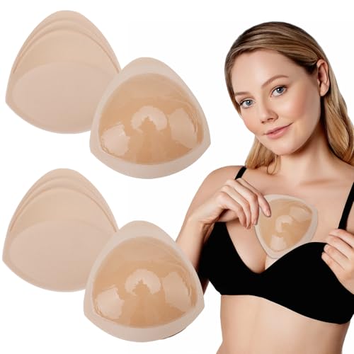 APOMOONS Selbstklebende Einsätze BH Pads Damen Push-up BH-Einlagen herausnehmbare Pads, 2 Paar Einsätze Abnehmbare Push Up Pads Brustvergrößerer für Bikini Tops und Sport BH(Dicke 4cm) von APOMOONS