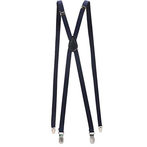 APOO 1 cm dünne Hosenträger Damen Herren Unisex Slim Thin Hosenbänder Verstellbare Hosenträger Clip-on Hosen Hosenträger Gürtel, Marine von APOO