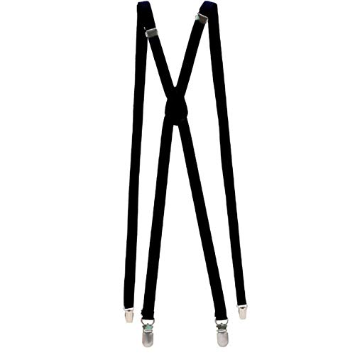 APOO 1cm dünne Hosenträger Damen Herren Unisex Slim Thin Hosenbänder Verstellbare Hosenträger Clip-on Hosen Hosenträger Gürtel, schwarz von APOO