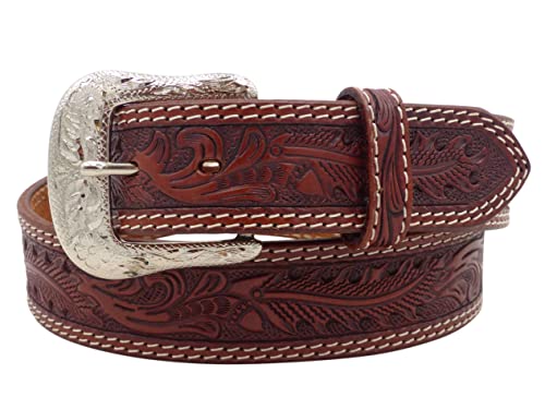 APPALERO Thor Equine Western Gürtel Floral Tooled Ohne Schnalle Cowboy Cowgirl Nature 115cm von APPALERO