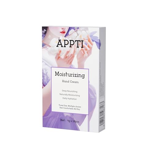 APPTI Hand Cremes, Feuchtigkeitsspendend Handcreme, 10 Pack Mini Handcreme, lindert und repariert Handlotion, Reisegröße Körpercreme für Trockene Rissige Hände Füße von APPTI