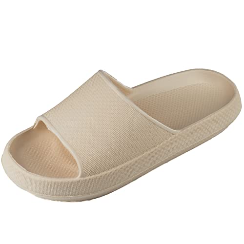 APREGGIO - Bequeme Sommer-Slide-Sandalen für Damen Beige | Leichte Badeschuhe mit Rutschfester Sohle | Ideal für Strand und Garten | Größe 37 EU von APREGGIO