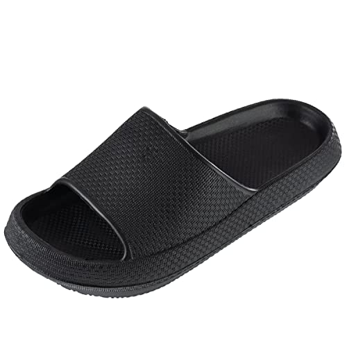 APREGGIO - Bequeme Sommer-Slide-Sandalen für Damen Schwarz | Leichte Badeschuhe mit Rutschfester Sohle | Ideal für Strand und Garten | Größe 37 EU von APREGGIO