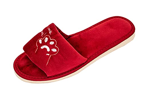 APREGGIO Hausschuhe Damen 37 Größe Rot – Bequeme Pantoffeln Damen - Hausschuhe Damen - Universal Schuhe Damen - Solid Damen Hausschuhe von APREGGIO