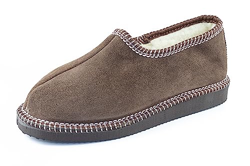 APREGGIO Damen Leder-Hausschuhe - Schaffell-Innenfutter - Robuste Gummisohle - Bronze - Größe 42 APREGGIO Damen Leder-Hausschuhe - Schaffell-Innenfutter - Robuste Gummisohle - Bronze - Größe 42 von APREGGIO