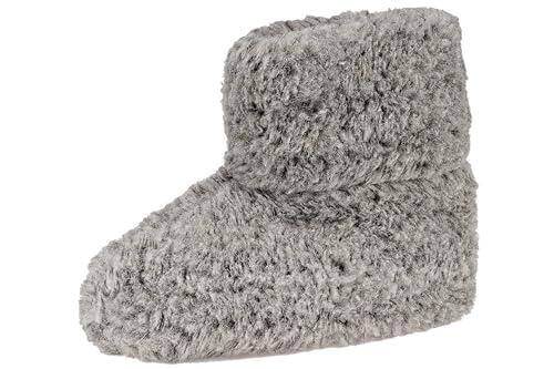 APREGGIO Hausschuhe für Herren und Damen - Äußerst Bequeme & Weiche Wollhausschuhe aus 100% Wolle - Warme Hüttenschuhe für den Winter - Hohes Modell Robuster Ledersohle - Grau - 39-40 von APREGGIO