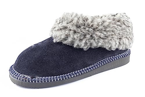 APREGGIO Hausschuhe Damen und Hausschuhe Herren Winter - Unisex Hausschuhe Wolle - Leder Herren Hausschuhe - Weich Pantoffeln Damen - Handgefertigt Damenhausschuhe mit Gummisohle Fest von APREGGIO