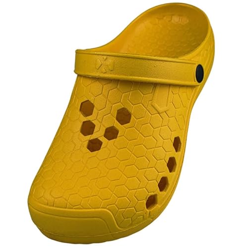 APREGGIO Herren Gartenclogs Eva - Gelb 41 EU - Leichte - Gummischuhe - Clogs für Garten, Freizeit, Arbeit und Sommer von APREGGIO
