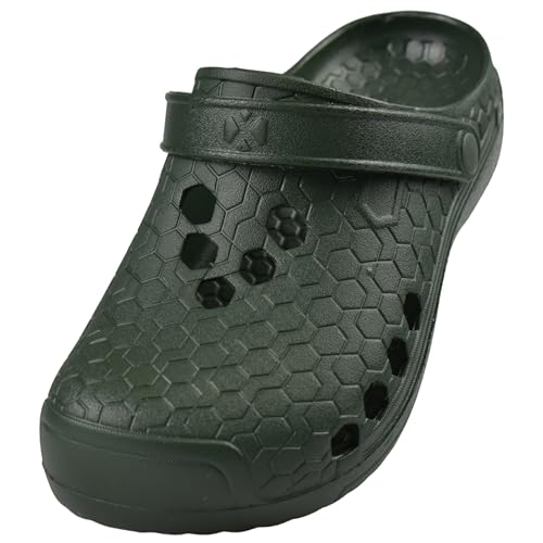 APREGGIO Gartenschuhe Herren Clogs Garten - Gartenclogs Herren Gartenschuhe Männer Leicht - Clogs für Garten, Freizeit, Arbeit und Sommer Grün 43 EU von APREGGIO