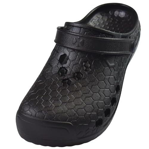 APREGGIO Gartenschuhe Herren Clogs Garten - Gartenclogs Herren Gartenschuhe Männer Leicht - Clogs für Garten, Freizeit, Arbeit und Sommer Schwarz 44 EU von APREGGIO