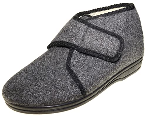 APREGGIO - Warme Filzpantoffeln für Herren - Winterhausschuhe mit Wolle isoliert - Filz Hausschuhe mit Gummisohle - Hausschuhe mit Klettverschluss - Handgefertigt - Grau - Größe 45 EU APREGGIO - Warme Filzpantoffeln für Herren - Winterhausschuhe mit Wolle isoliert - Filz Hausschuhe mit Gummisohle - Hausschuhe mit Klettverschluss - Handgefertigt - Grau - Größe 45 EU von APREGGIO
