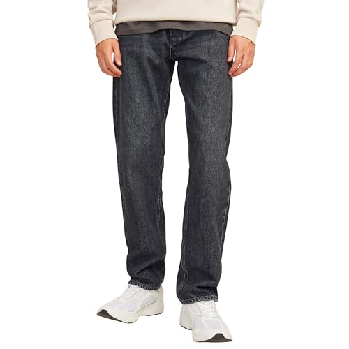 APREL Jeans Herren Relaxed Fit – Schwarze Jeans Herren aus Rigid Denim ohne Stretch mit 5-Pocket Design & High Rise – Weite Jeanshose für Streetwear, Freizeit & lässige Looks in Schwarz von APREL