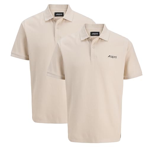 APREL Poloshirt Herren 2er Pack – Klassische Poloshirts für Herren mit Kurzarm & Kragen – Bequemer Standard Fit aus Baumwollmischung – Zeitlose Basics Polo Shirt für Freizeit & Büro von APREL