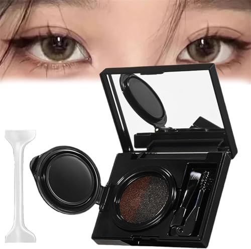 Eyebrow & Eyeliner Cream with Stamp, Multi-functional Double Headed Eyeliner Stamp, Double Color Mist Air Cushion Eyebrow Cream, Eyebrow Stamp Set, Eyeliner Cream Brown (Brown) von APRILADY