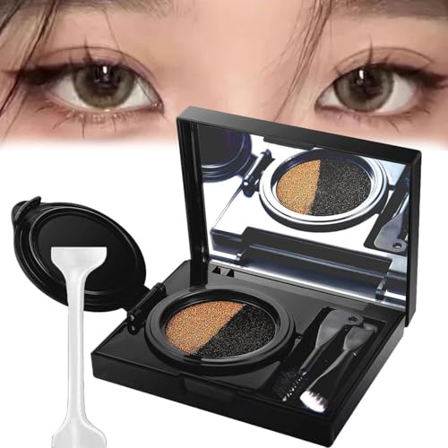 Eyebrow & Eyeliner Cream with Stamp, Multi-functional Double Headed Eyeliner Stamp, Double Color Mist Air Cushion Eyebrow Cream, Eyebrow Stamp Set, Eyeliner Cream Brown (Gray) von APRILADY
