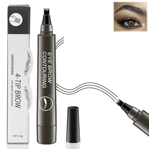 Microblading Eyebrow Pen,2025 New Microblading Eyebrow Pencil,4-Tip Waterproof Brow Pencil,Eye Brow Pencils for Women Natural Long-Lasting Brows 3d Microblade Eyebrow Pen & Smudge-Proof (Grey) von APRILADY