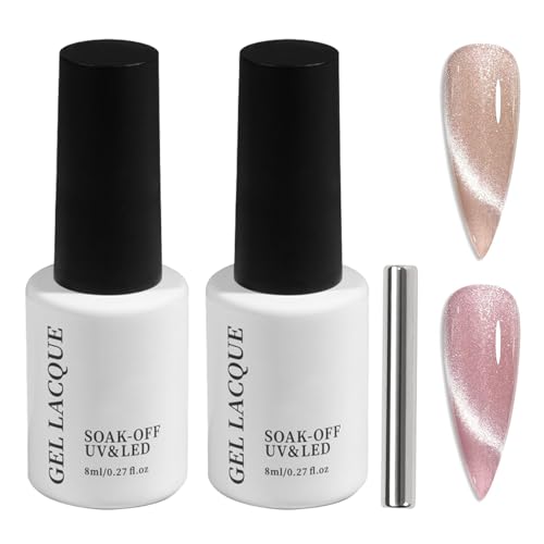 Cat Eye Gel Nagellack Katzenauge Mit Magnet, 2 Farben Uv Nagellack Set Magnetisch Soak Off Gel Nail Polish Cateye Reflective Glitter Nail Polish Für Anfänger Nail Art Salon Diy von APRRMLIZW