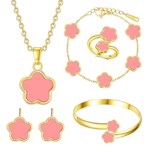 Vierblättriges Kleeblatt Schmuck Set 5 Stück Glückliches Fünfblättriges Kleeblatt Legierung Schmuckset 18k Vergoldet Vierblättriges Kleeblatt Armbander Vierblättriges Kleeblatt Schmuckset Für Damen Vierblättriges Kleeblatt Schmuck Set 5 Stück Glückliches Fünfblättriges Kleeblatt Legierung Schmuckset 18k Vergoldet Vierblättriges Kleeblatt Armbander Vierblättriges Kleeblatt Schmuckset Für Damen von APRRMLIZW