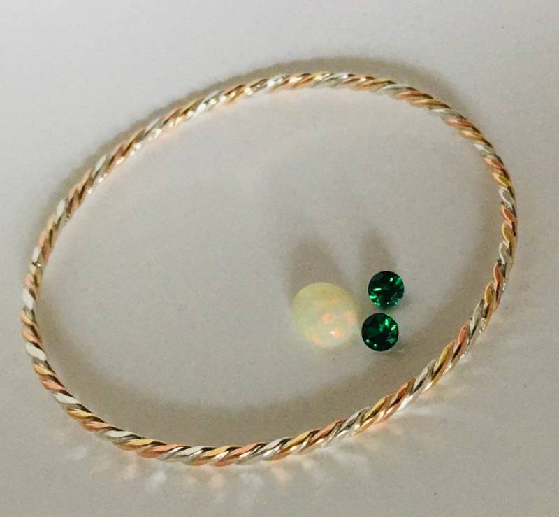 14K, 18K Oder 22K Gold, Reines Silber | 99, 9 Und Reiner Kupfer Geflochtener Armreif. Harmonisierend Ausgleichend. Goldschmiede Handarbeit von APSGoldsmith