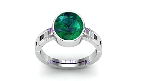 APSLOOSE Zertifizierter natürlicher 6,05 Karat sambischer Smaragd Panna versilberter astrologischer Zweck verstellbarer Ring für Damen und Herren, Messing, Smaragd, Messing, Smaragd APSLOOSE Zertifizierter natürlicher 6,05 Karat sambischer Smaragd Panna versilberter astrologischer Zweck verstellbarer Ring für Damen und Herren, Messing, Smaragd, Messing, Smaragd von APSLOOSE
