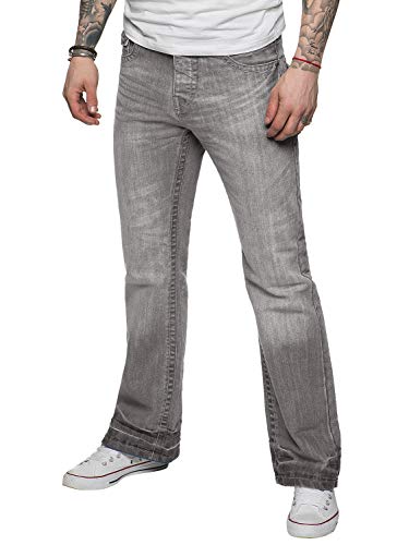 APT Herren Designer Basic Bootcut Flared Wide Leg Blue Denim Jeans – Range of Waist, grau, 32 W/34 L von APT